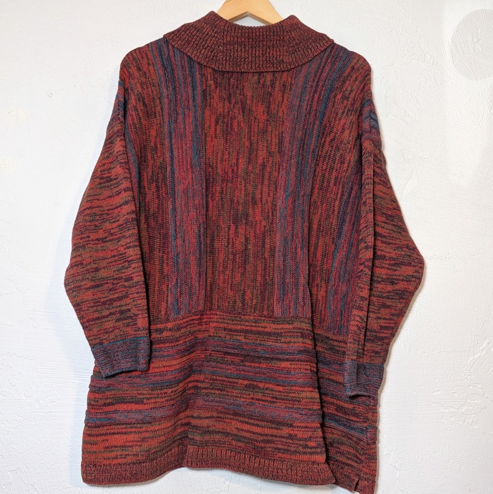 Soft Surroundings Multicolor Knit CowlNeck Sweater Cozy Casual Colorful Comfy 1X